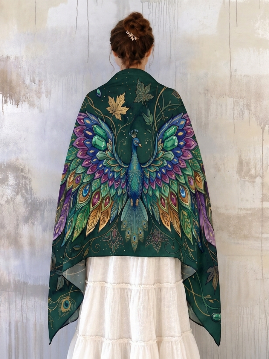 Enchanted Peacock Wing Shawl