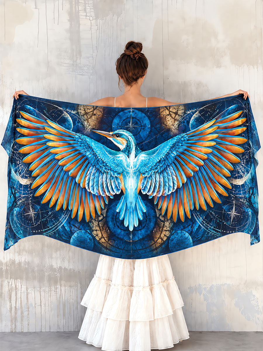 Celestial Kingfisher Wing Shawl