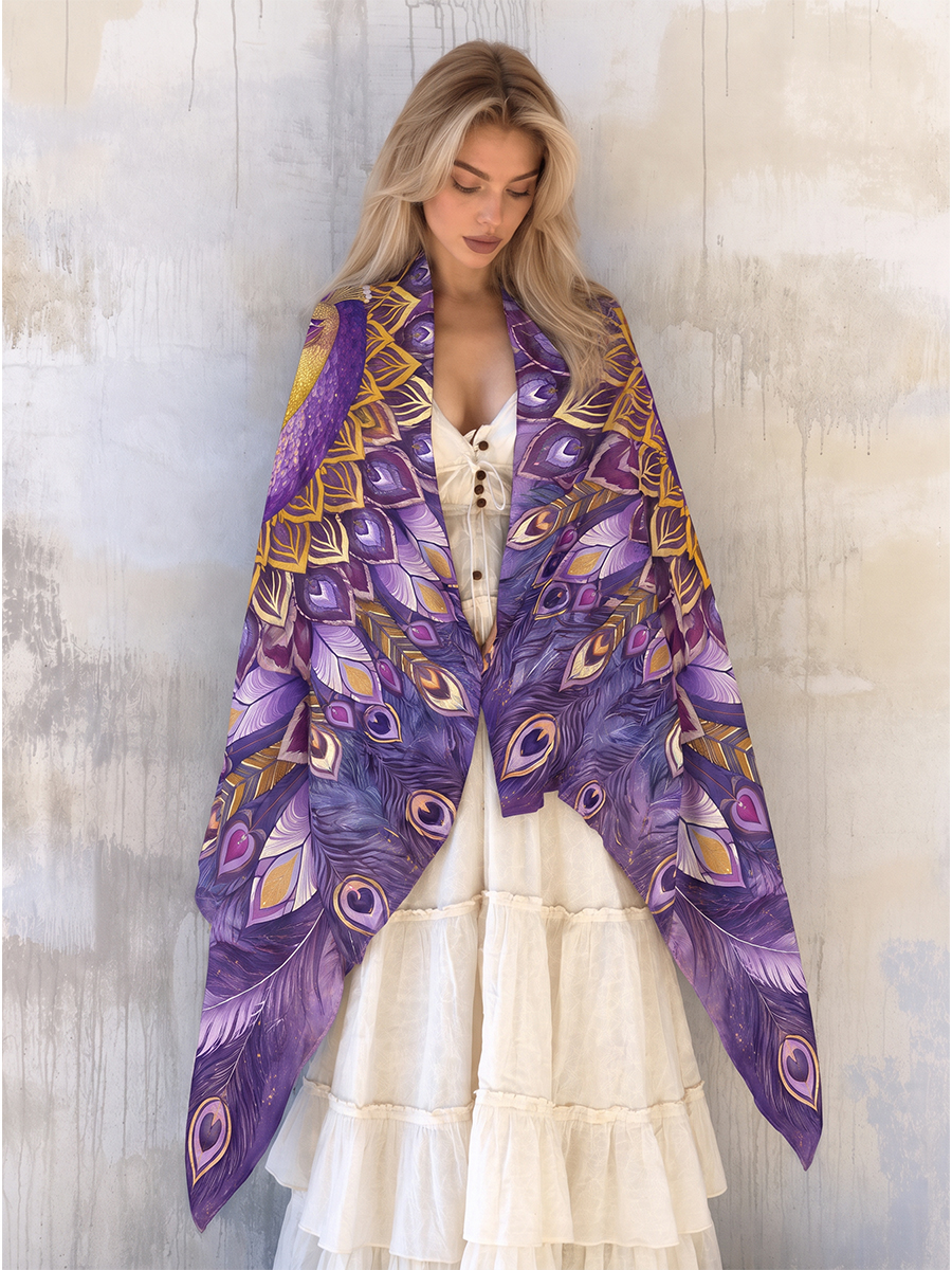Mystic Amethyst Peacock Shawl