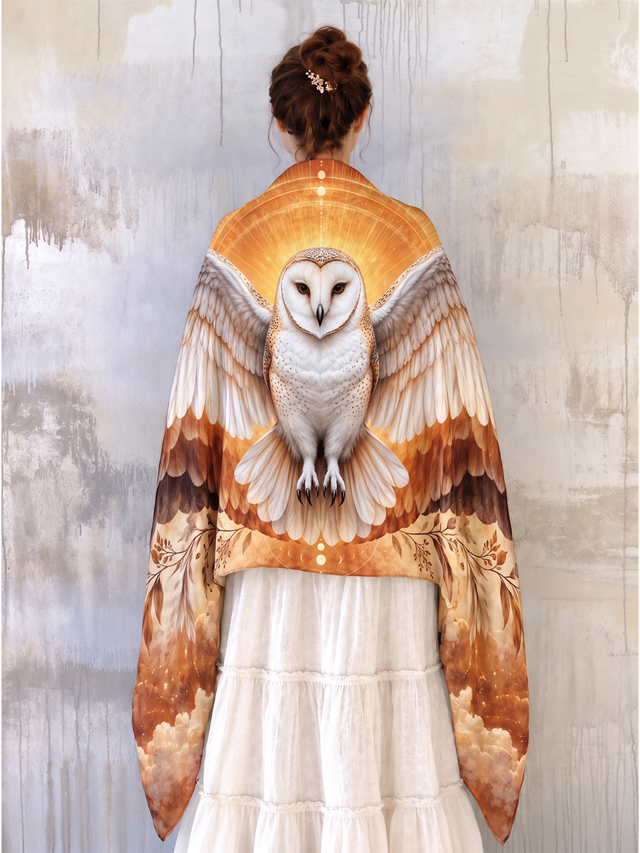 Solar Grace Barn Owl Wing Shawl