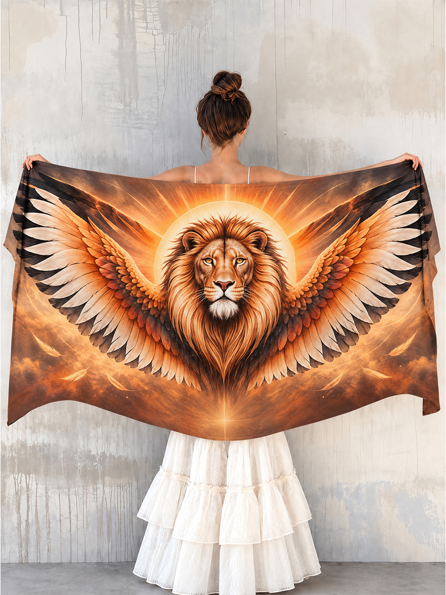 Lion & Angel Wings Focus Shawl