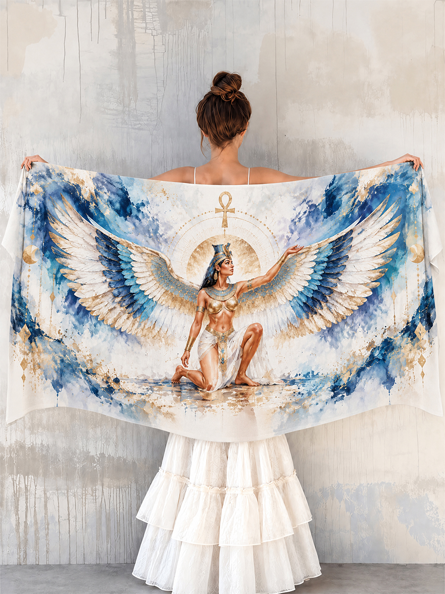 Celestial Egyptian Winged Goddess Shawl