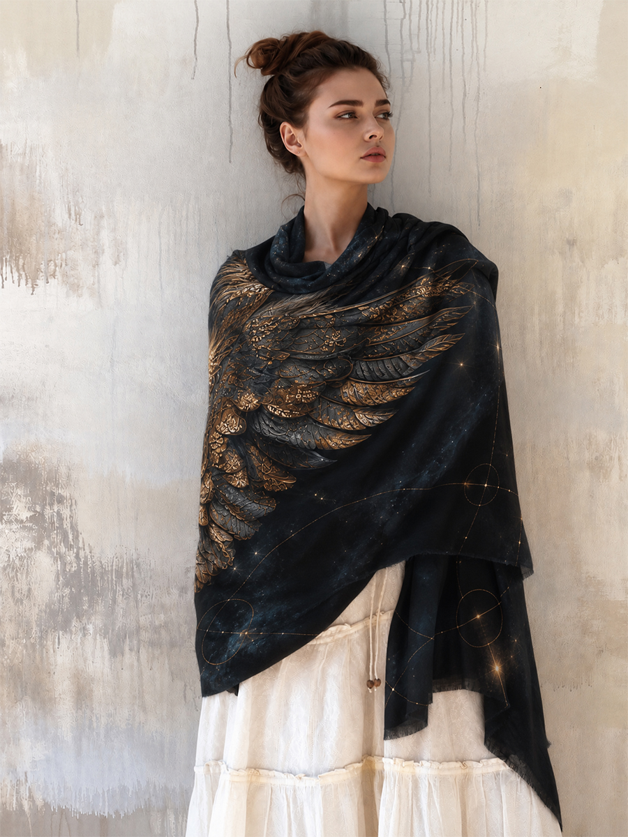 Celestial Twin Lion Wings Shawl