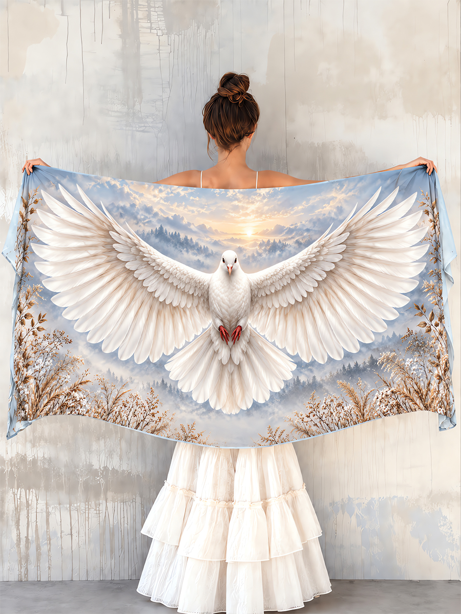Dawnlight White Dove Wing Shawl