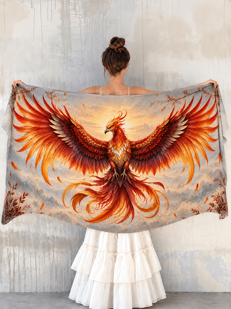Ember Sky Phoenix Wing Shawl