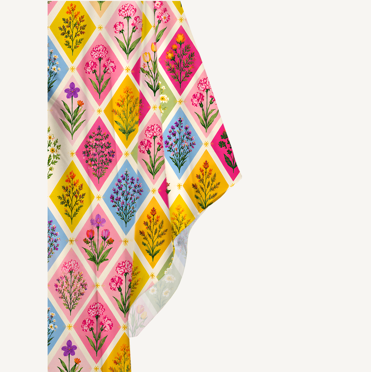 Petal Patchwork Kimono Sleeve Kaftan Dress