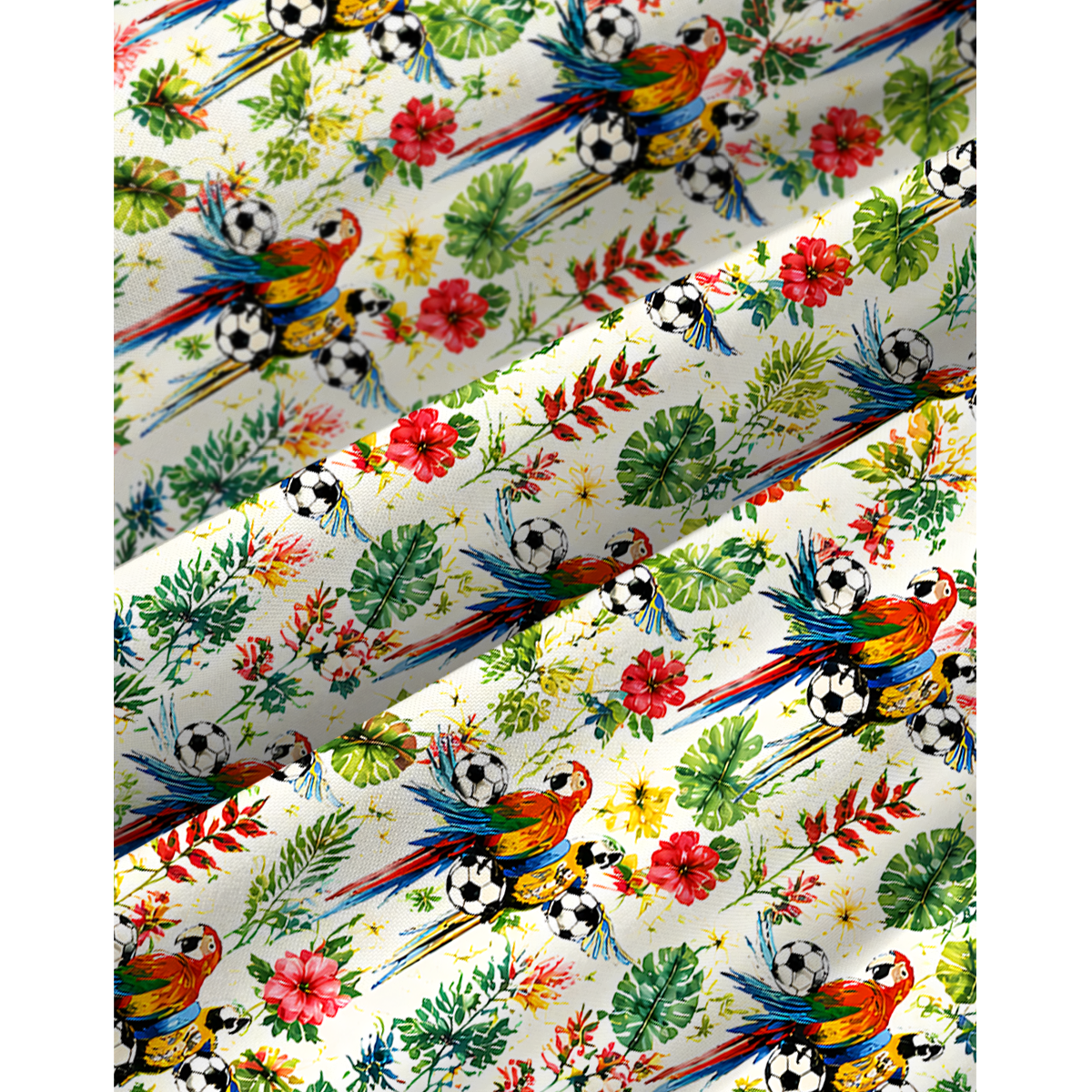 Tropical Parrot Football Garden Print Spaghetti Strap Mini Dress