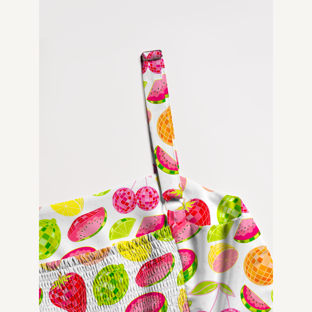 Tropical Fruit Market Print Soft Summer Maxi Dress With Pockets