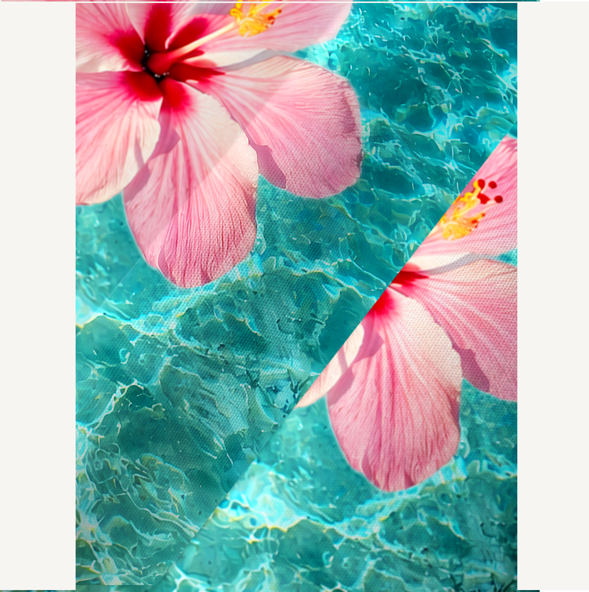 Hibiscus on the sea Kimono Sleeve Kaftan Dress