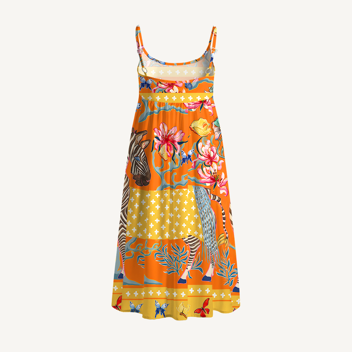 Tropical Zebra Print Mini Dress For Women