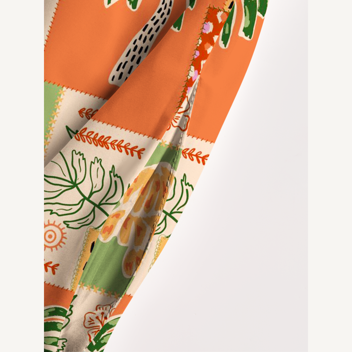 Boho Palm & Hibiscus Print Wide Straps Maxi Dress With Pockets
