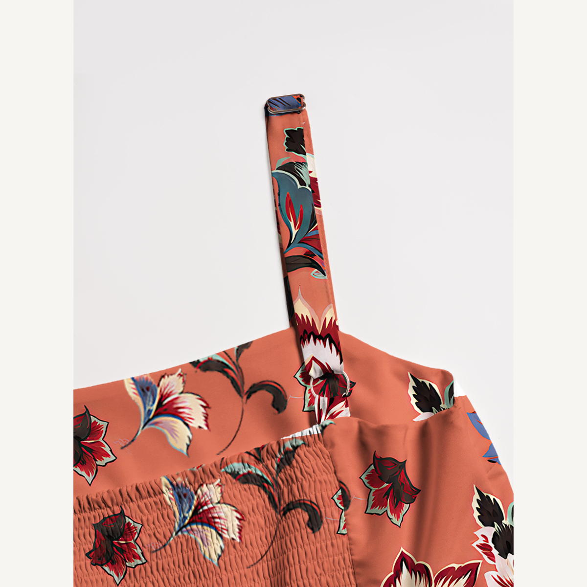 Vintage Floral Print Boho Strap Maxi Dress With Pockets