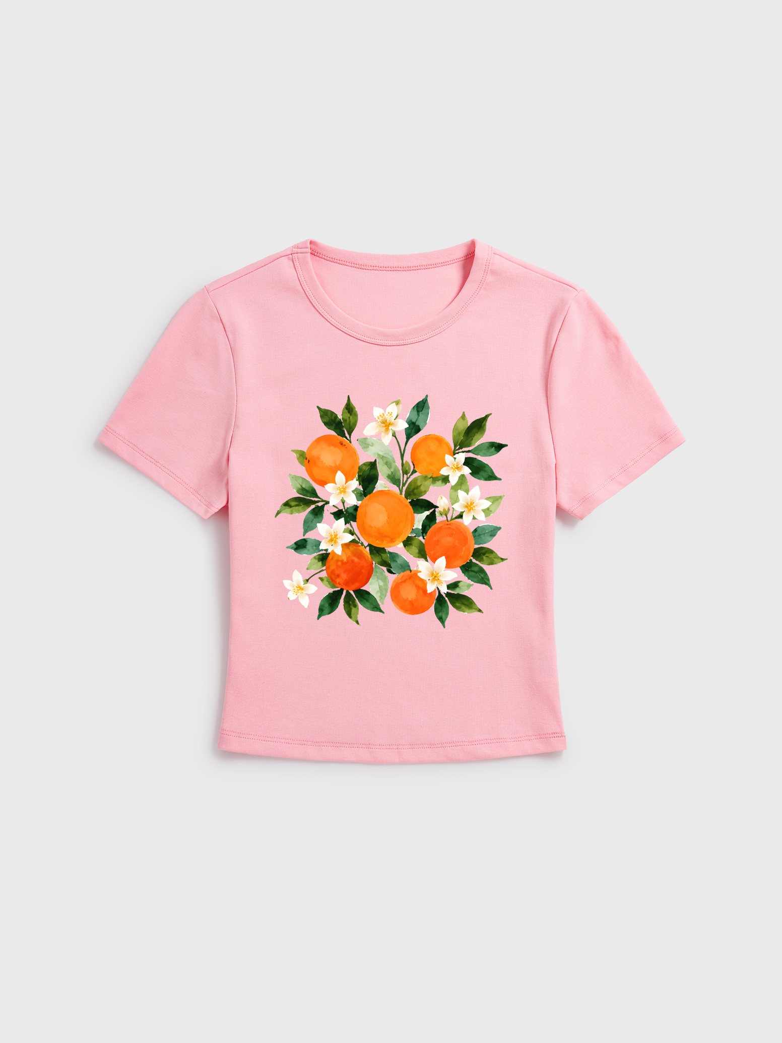 Citrus Grove Blossoms Baby Tee Womens
