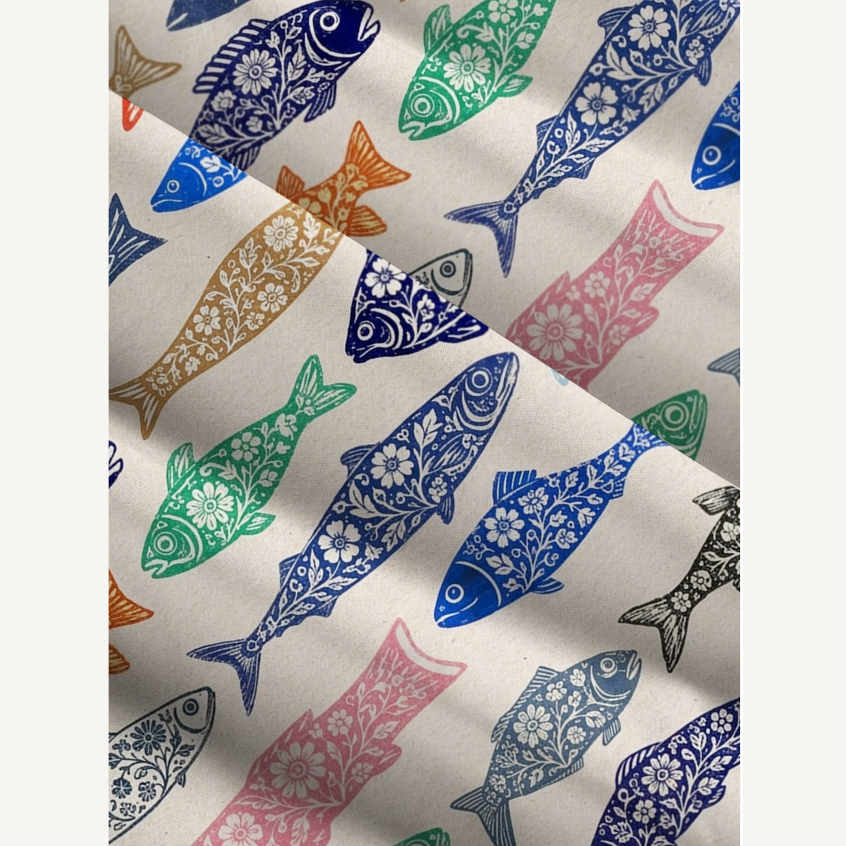 Colorful Floral Fish Print Boho Strap Maxi Dress With Pockets