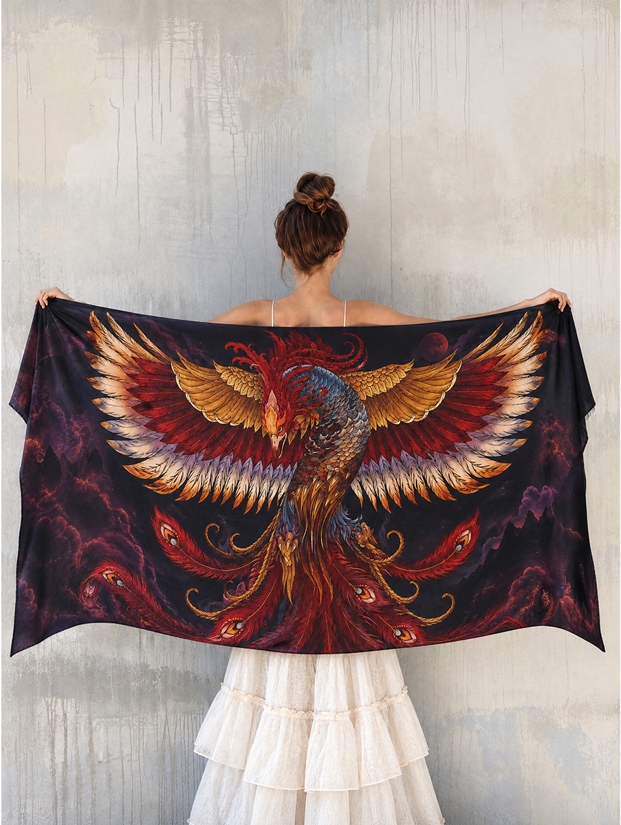 Fiery Phoenix Wing Shawl