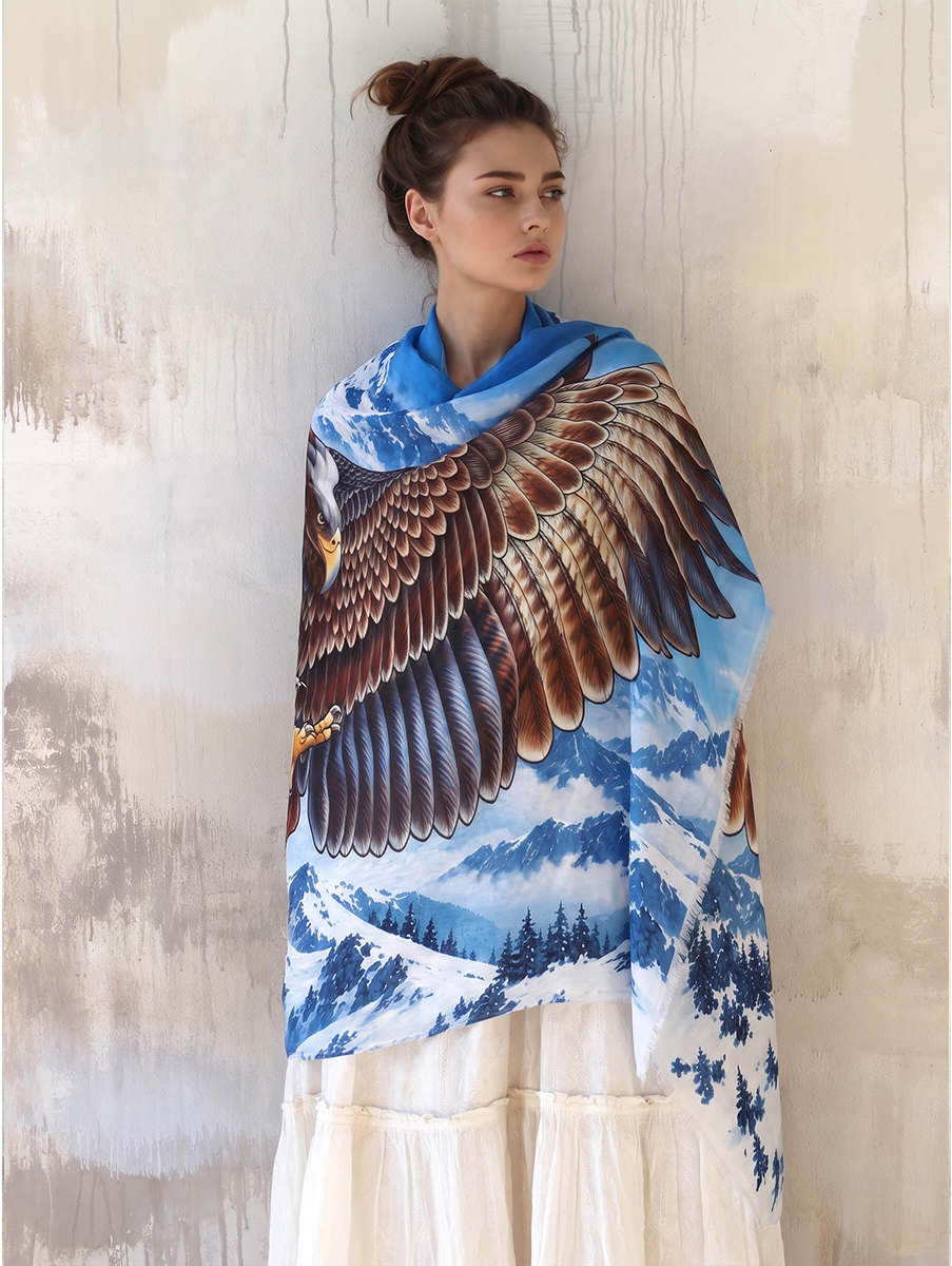 Alpine Wilderness Bald Eagle Shawl