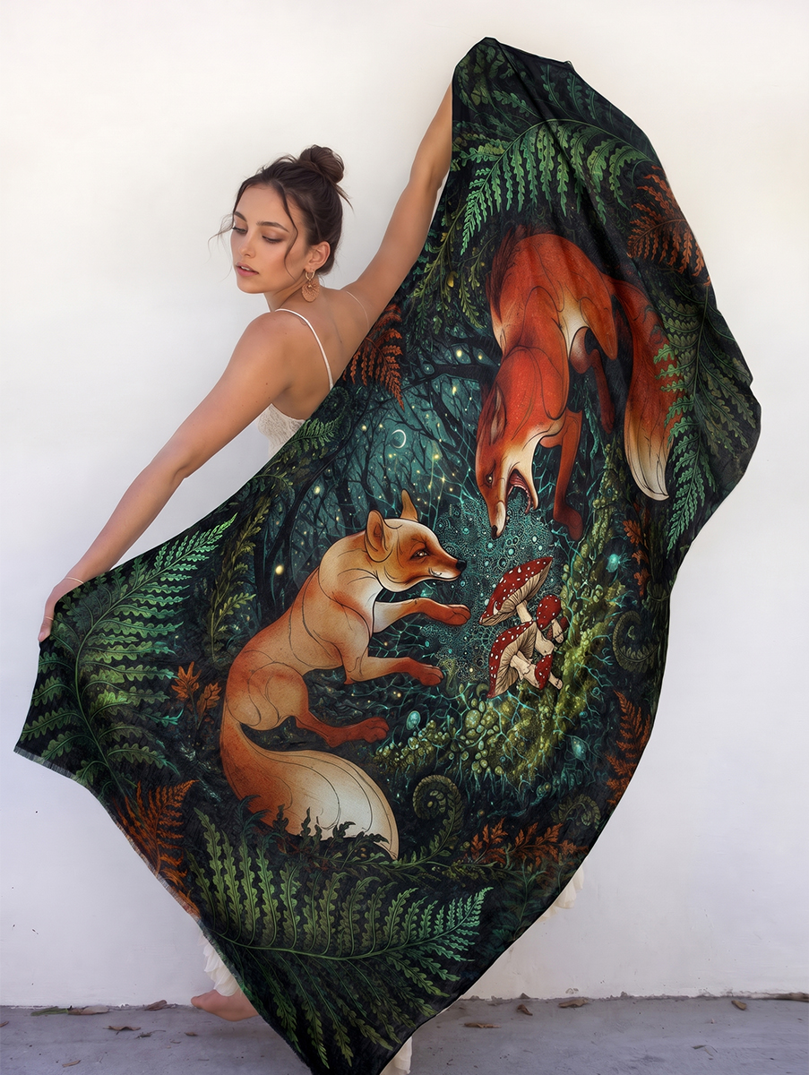 Enchanted Woodland Fox Shawl