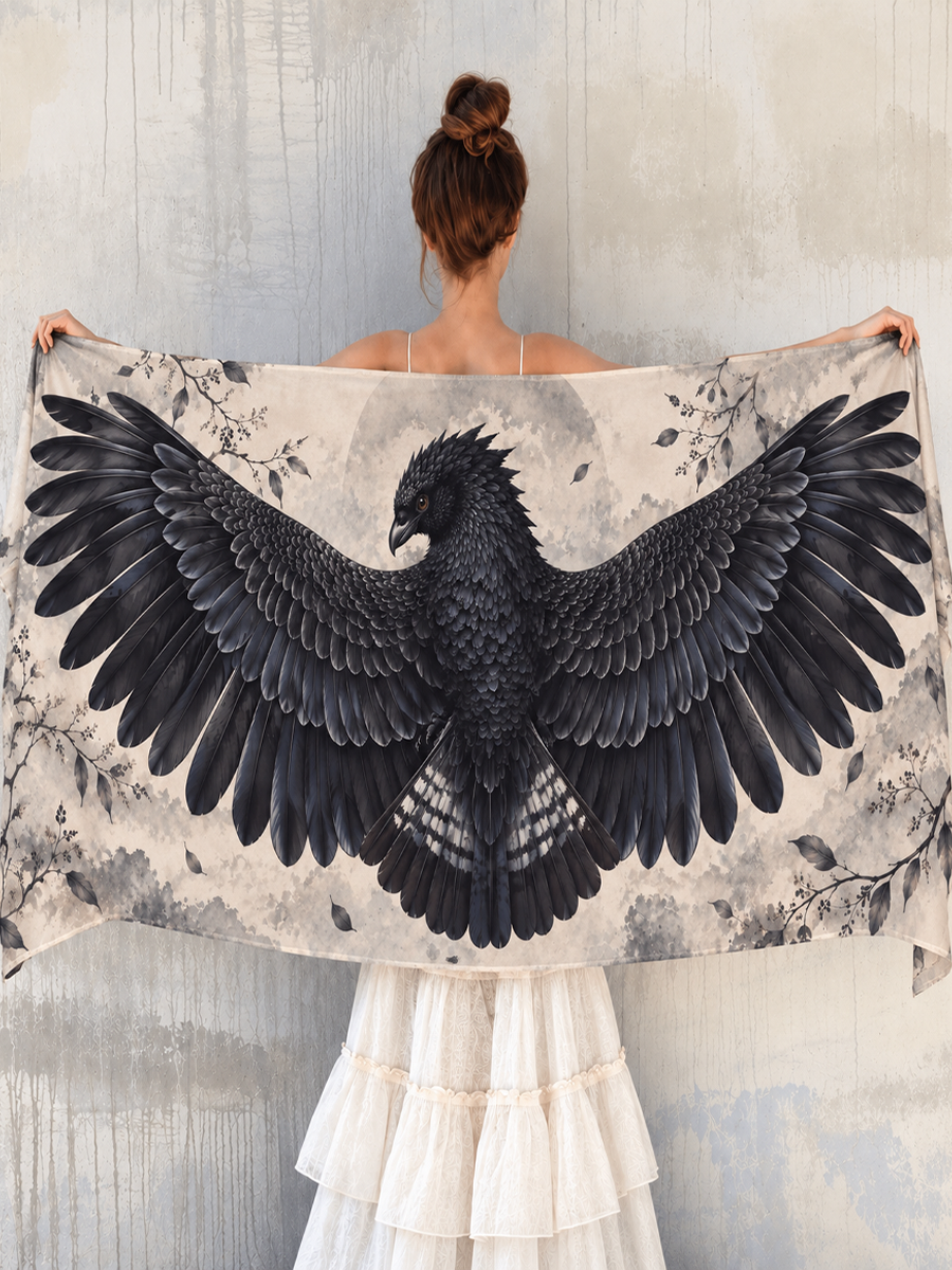 Mystic Raven Wing Shawl