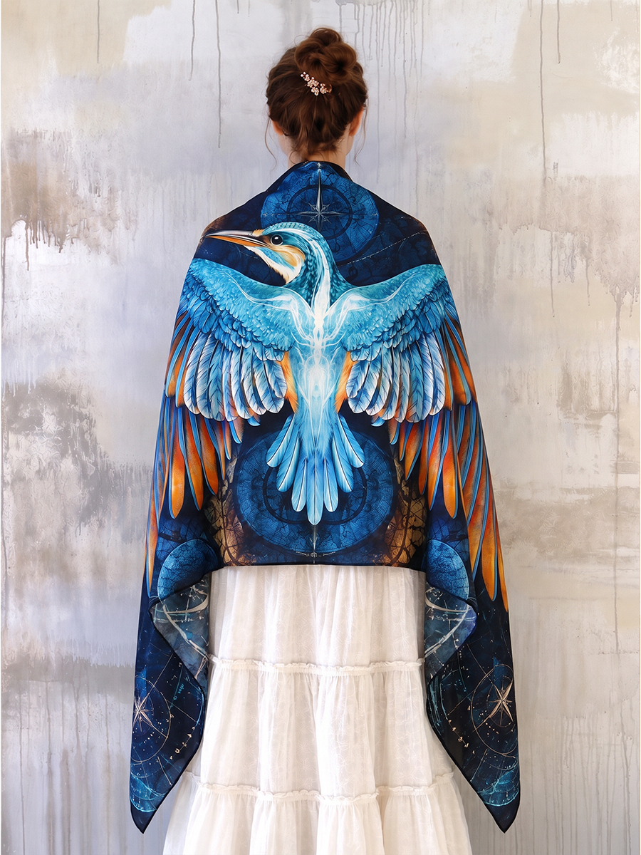 Celestial Kingfisher Wing Shawl
