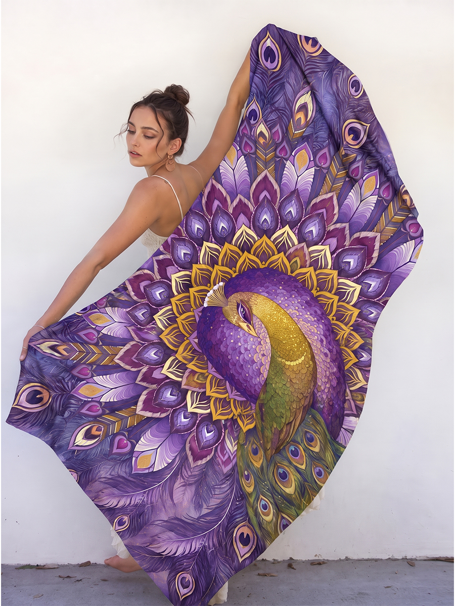 Mystic Amethyst Peacock Shawl