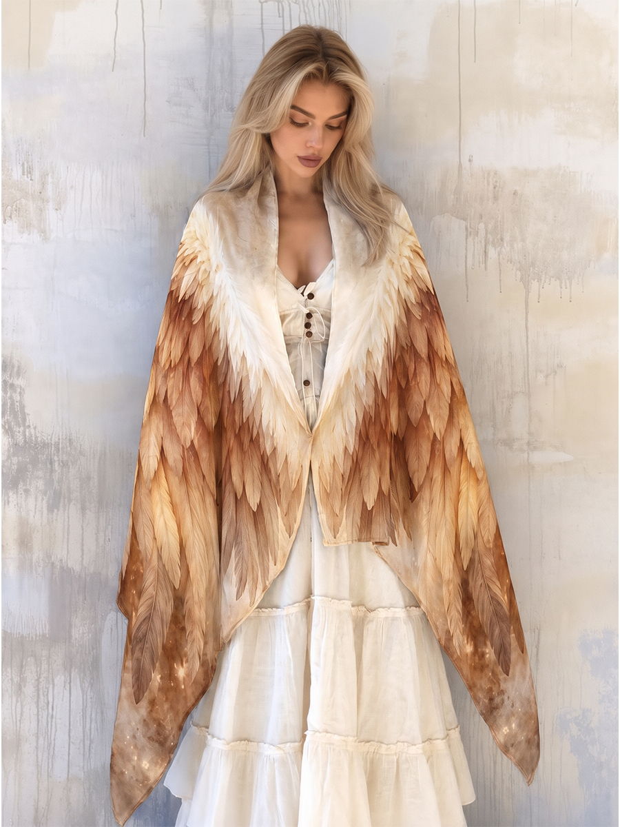Ethereal Golden Angel Wings Shawl