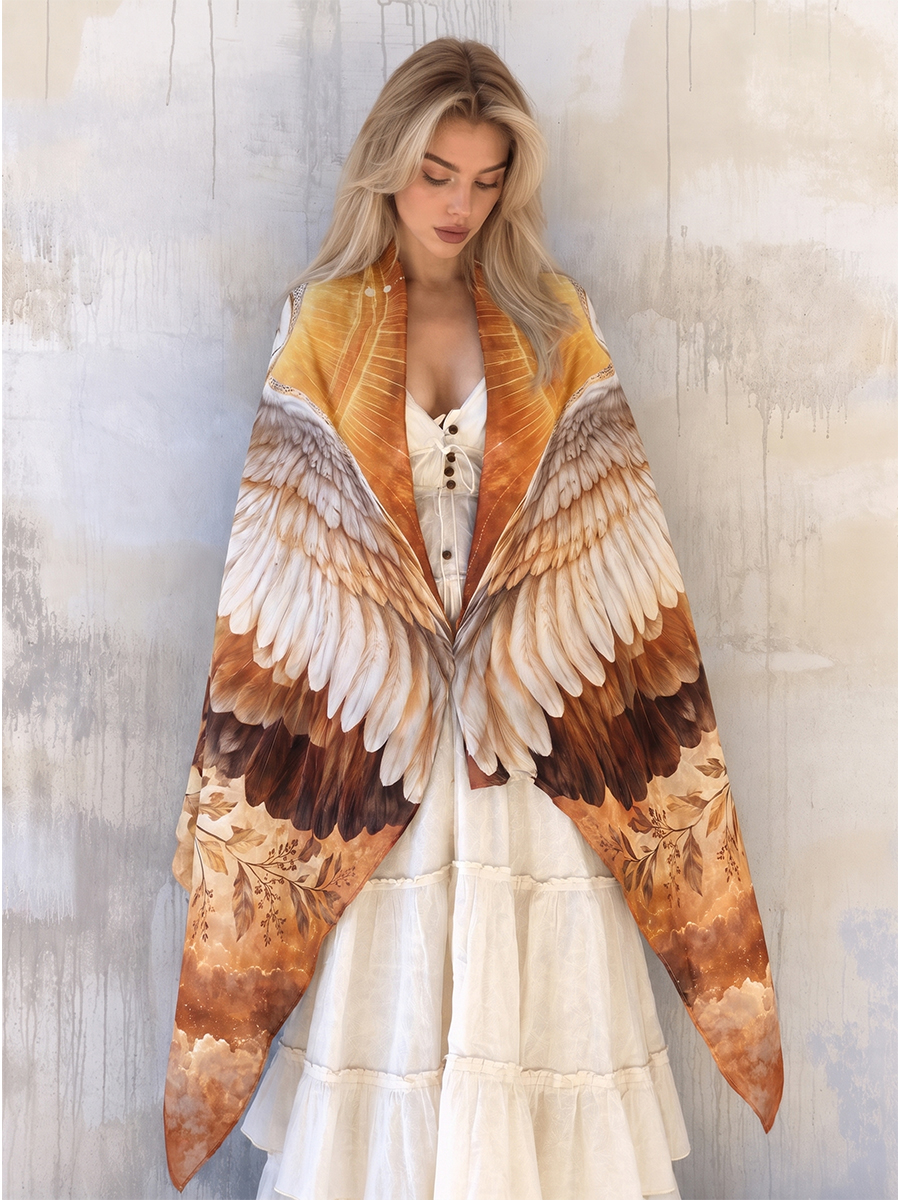 Solar Grace Barn Owl Wing Shawl