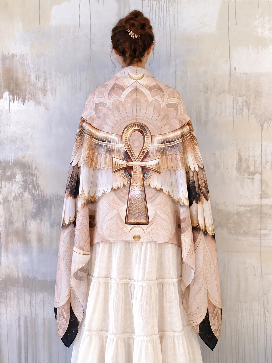 Sacred Ankh Angel Wings Shawl