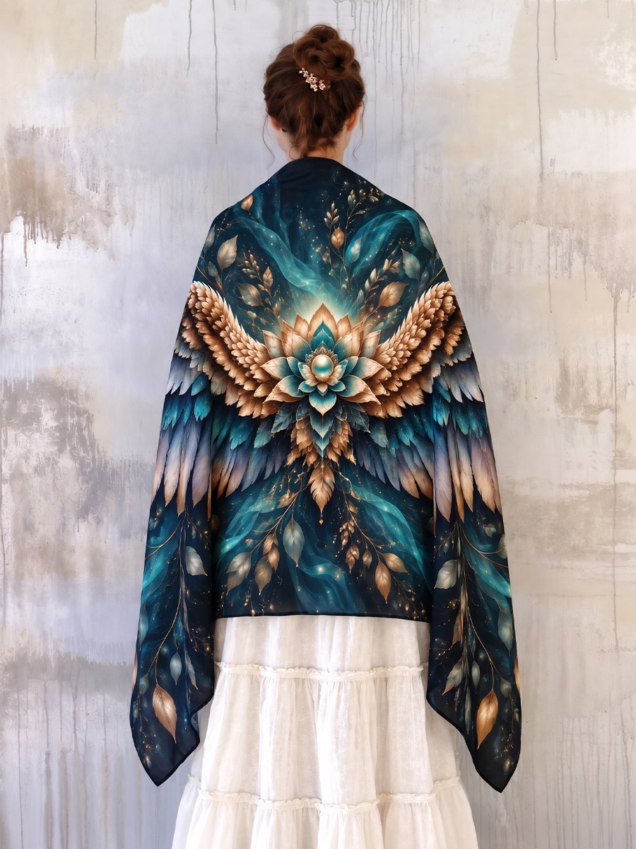 Midnight Lotus Angel Wings Shawl