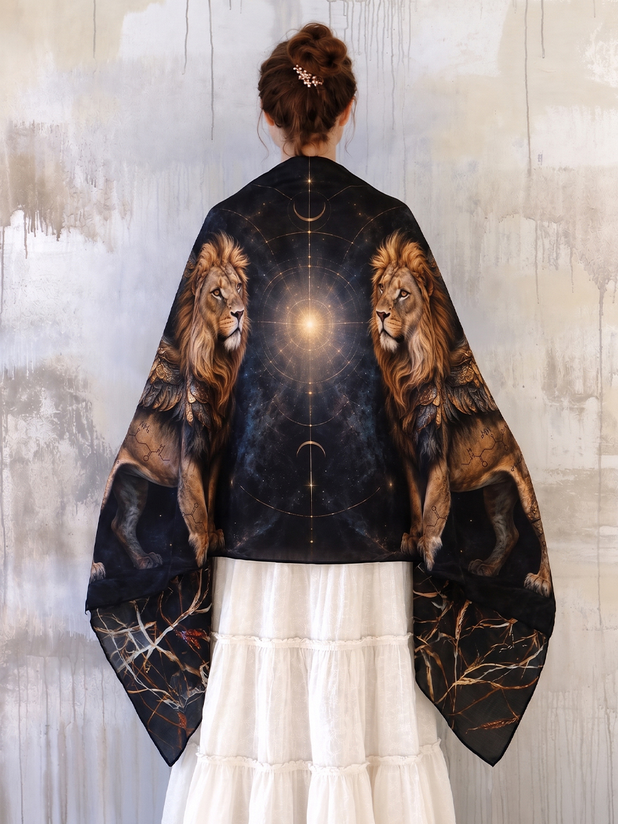 Celestial Twin Lion Wings Shawl