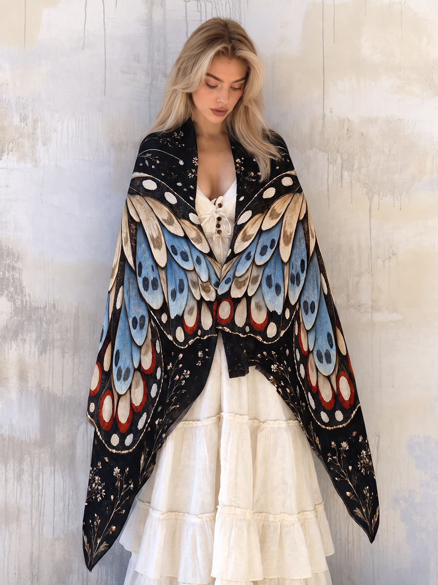 Midnight Mosaic Butterfly Shawl