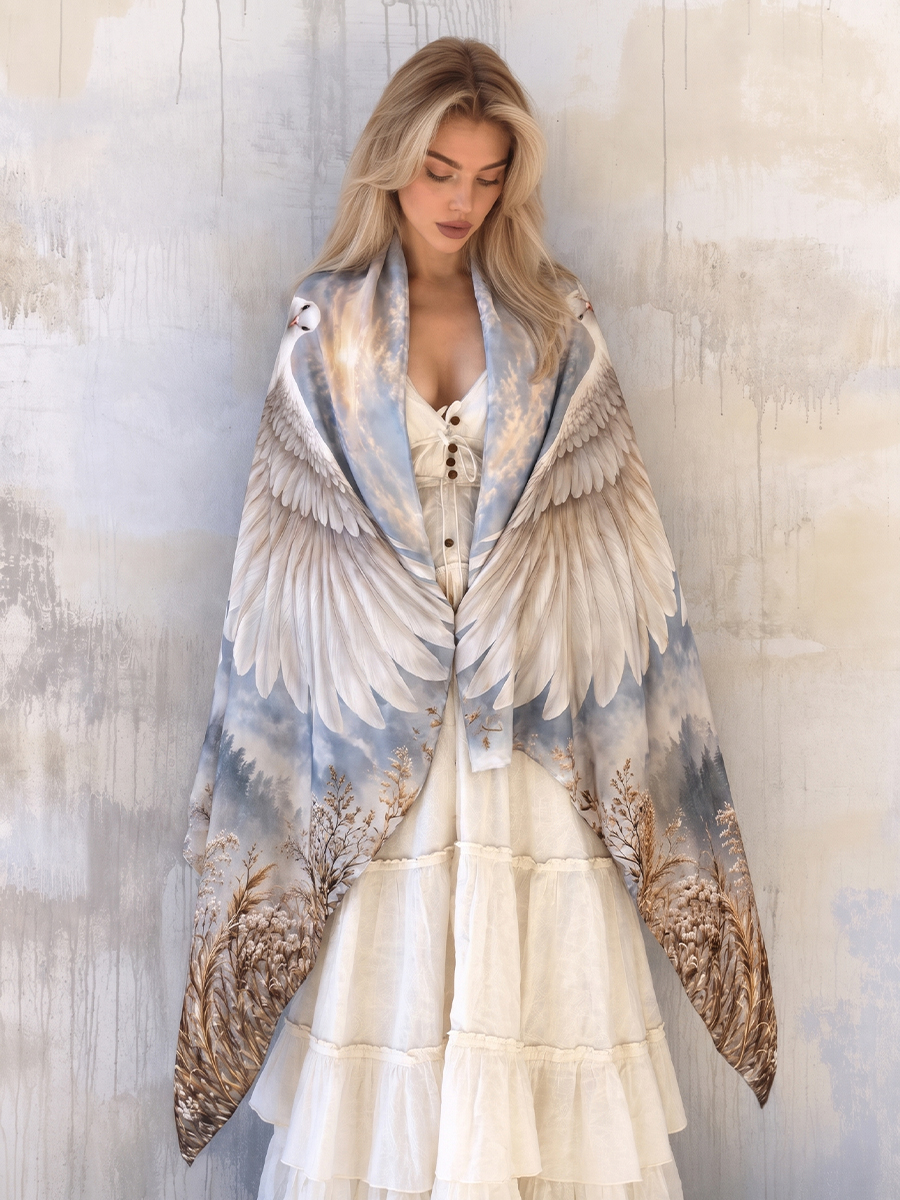 Dawnlight White Dove Wing Shawl