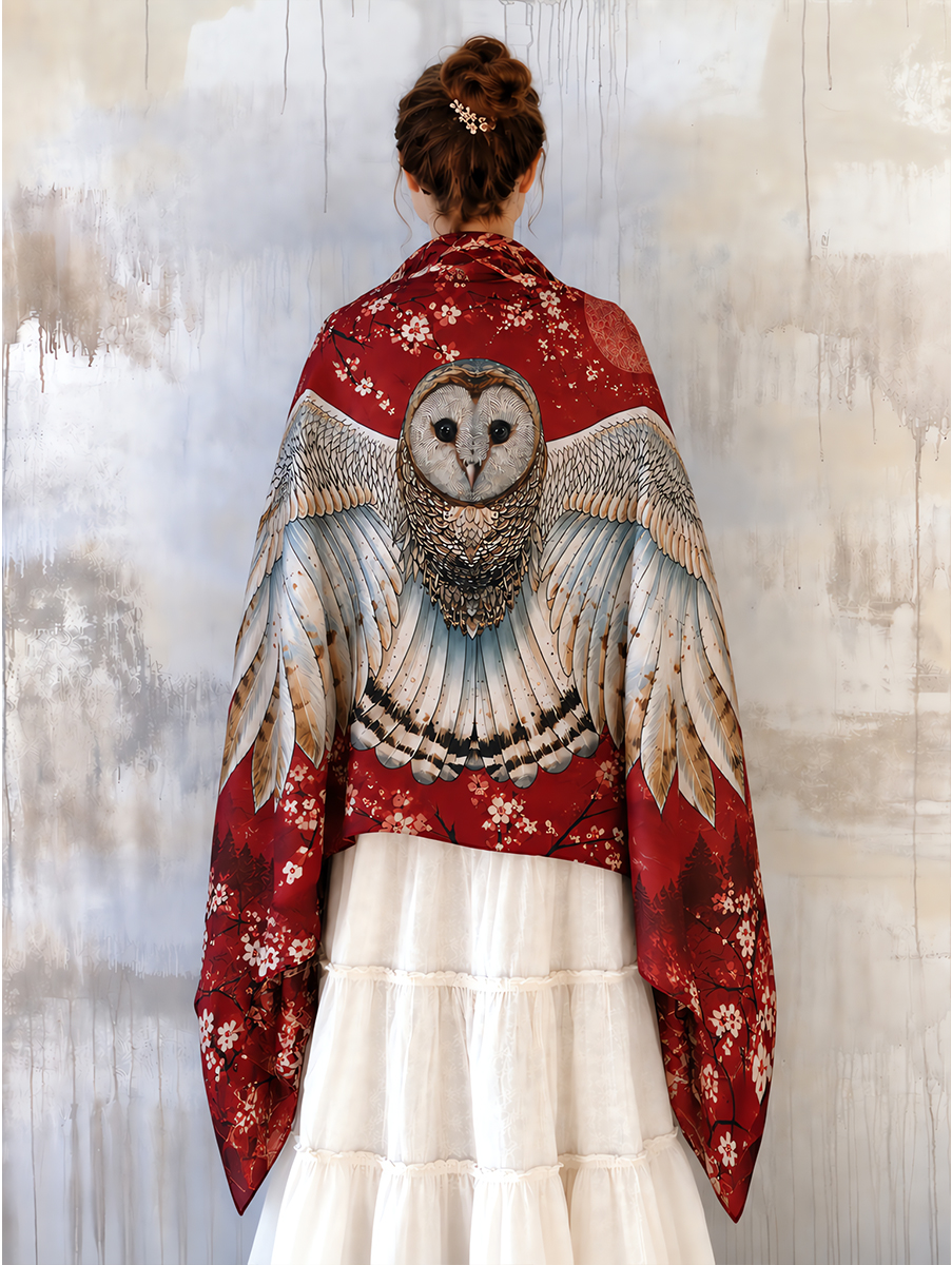 Mystical Moonlit Owl Wing Shawl