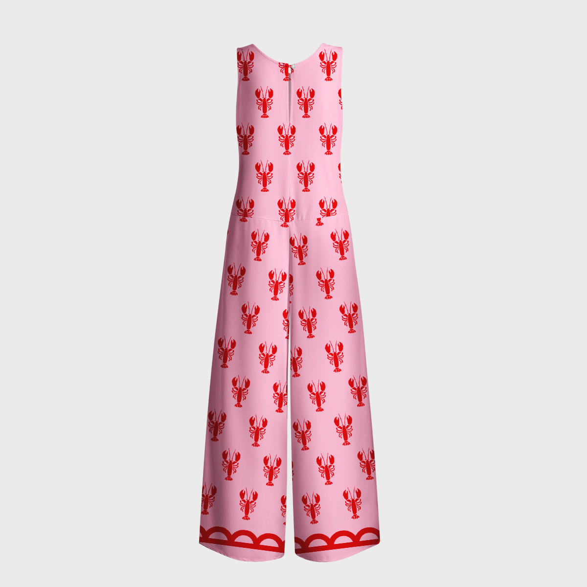 Pink Lobster Jumpsuit with Pockets for Women