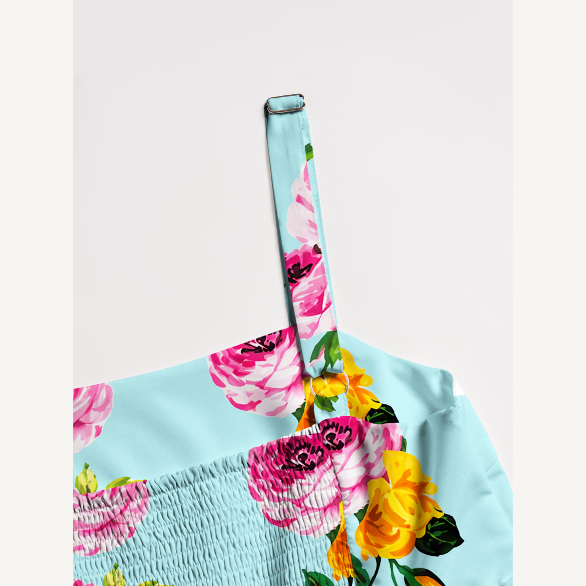 Pink Rose & Bumblebee Garden Print Strap Maxi Dress With Pockets