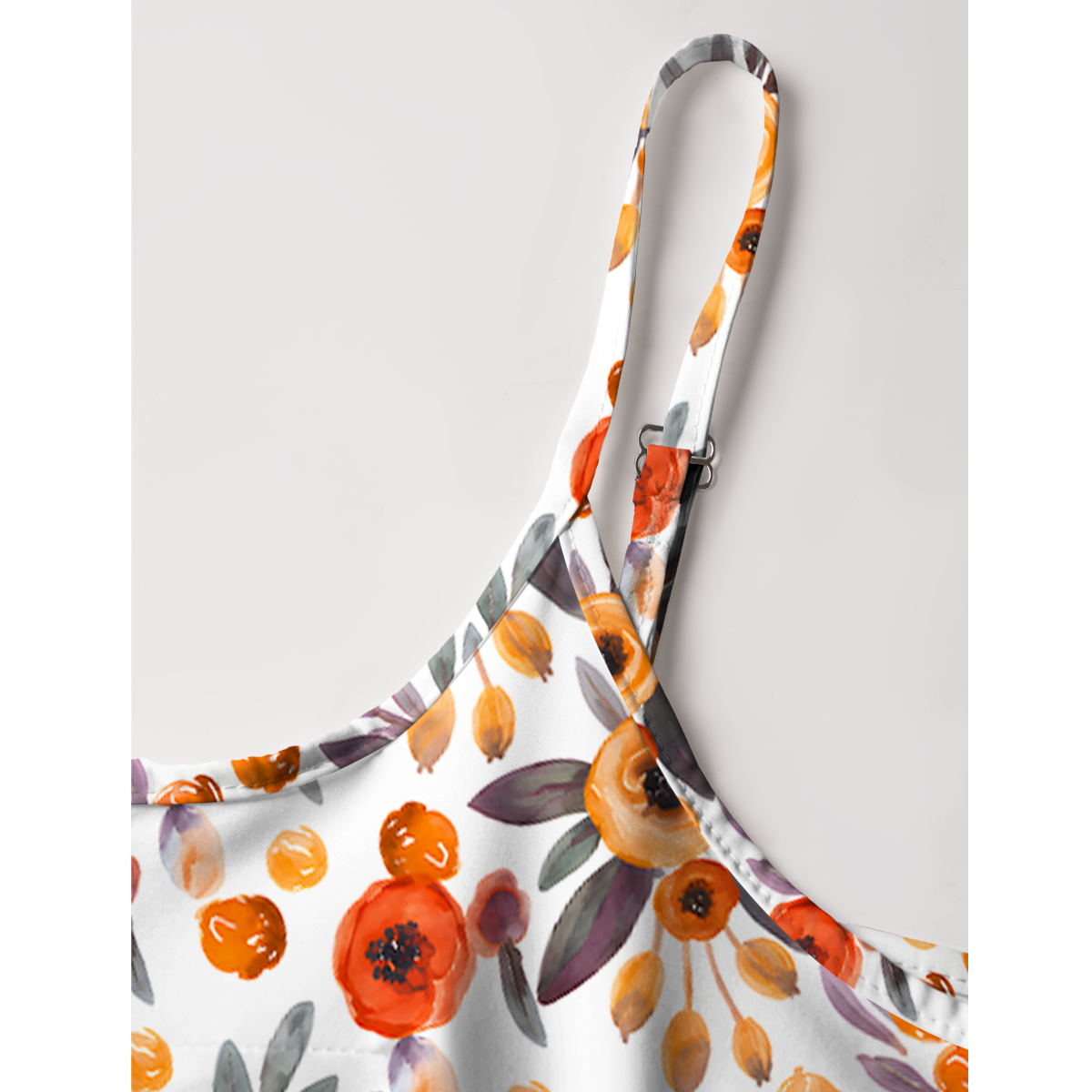 Golden Autumn Garden Print Mini Dress For Women