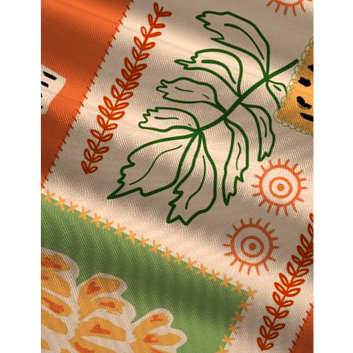Boho Palm & Hibiscus Print Jumpsuit with Pockets for Women