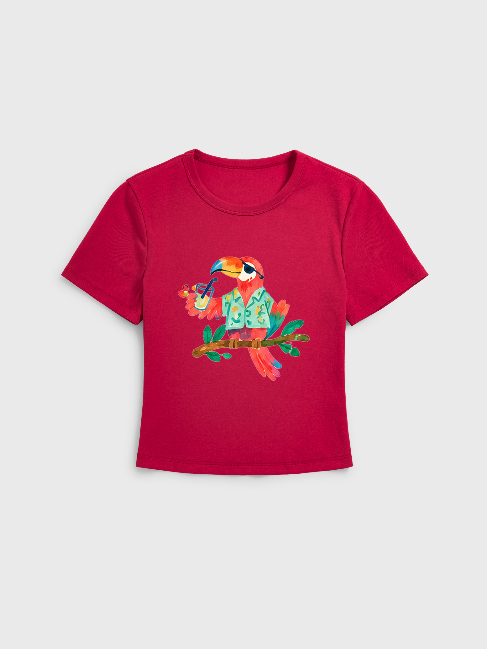 Rainbow Escape Print Crew Neck Cotton Tee