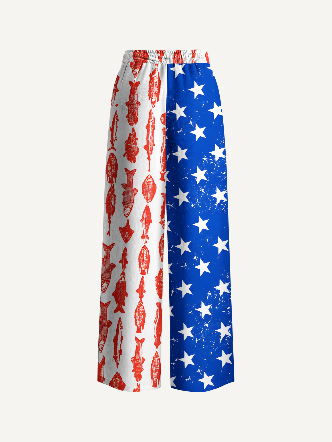 American Flag Fish Pattern Summer Trousers