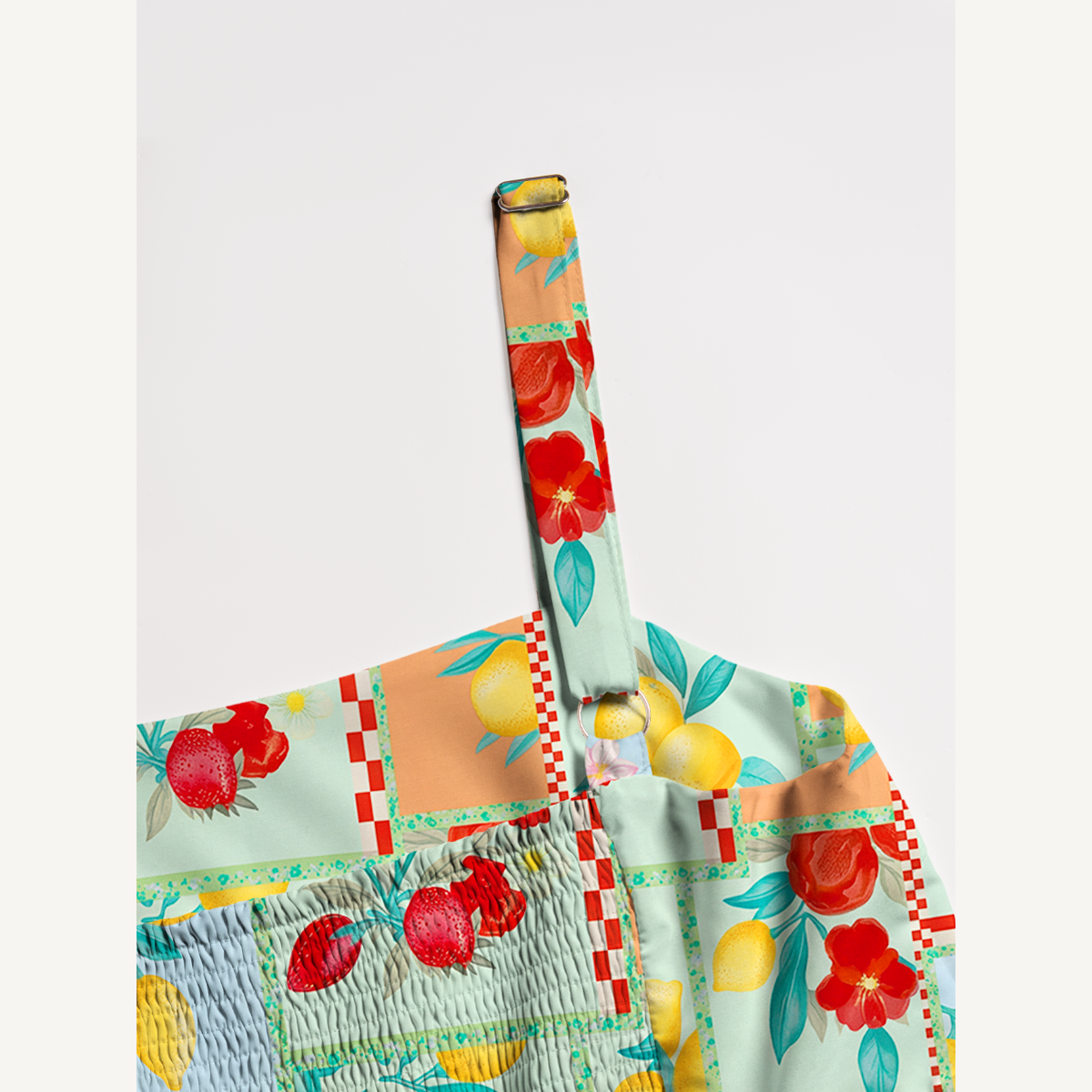 Fruit Party Vacation Wide Straps Maxi Dress With Pockets