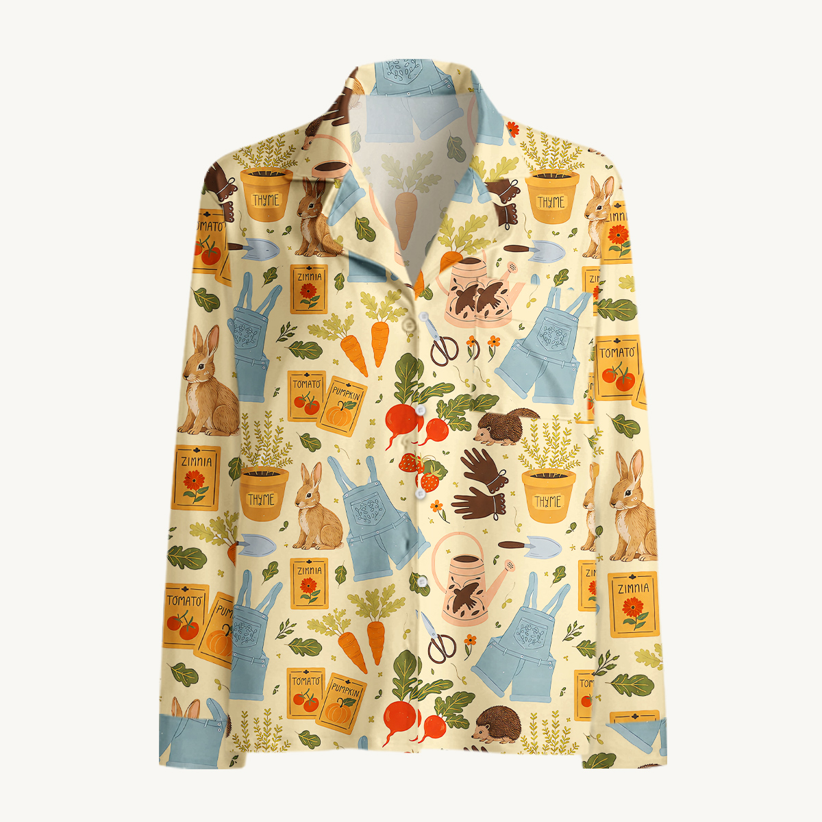 Cottage Garden Rabbit & Gardening Long Sleeves Pajama Sets