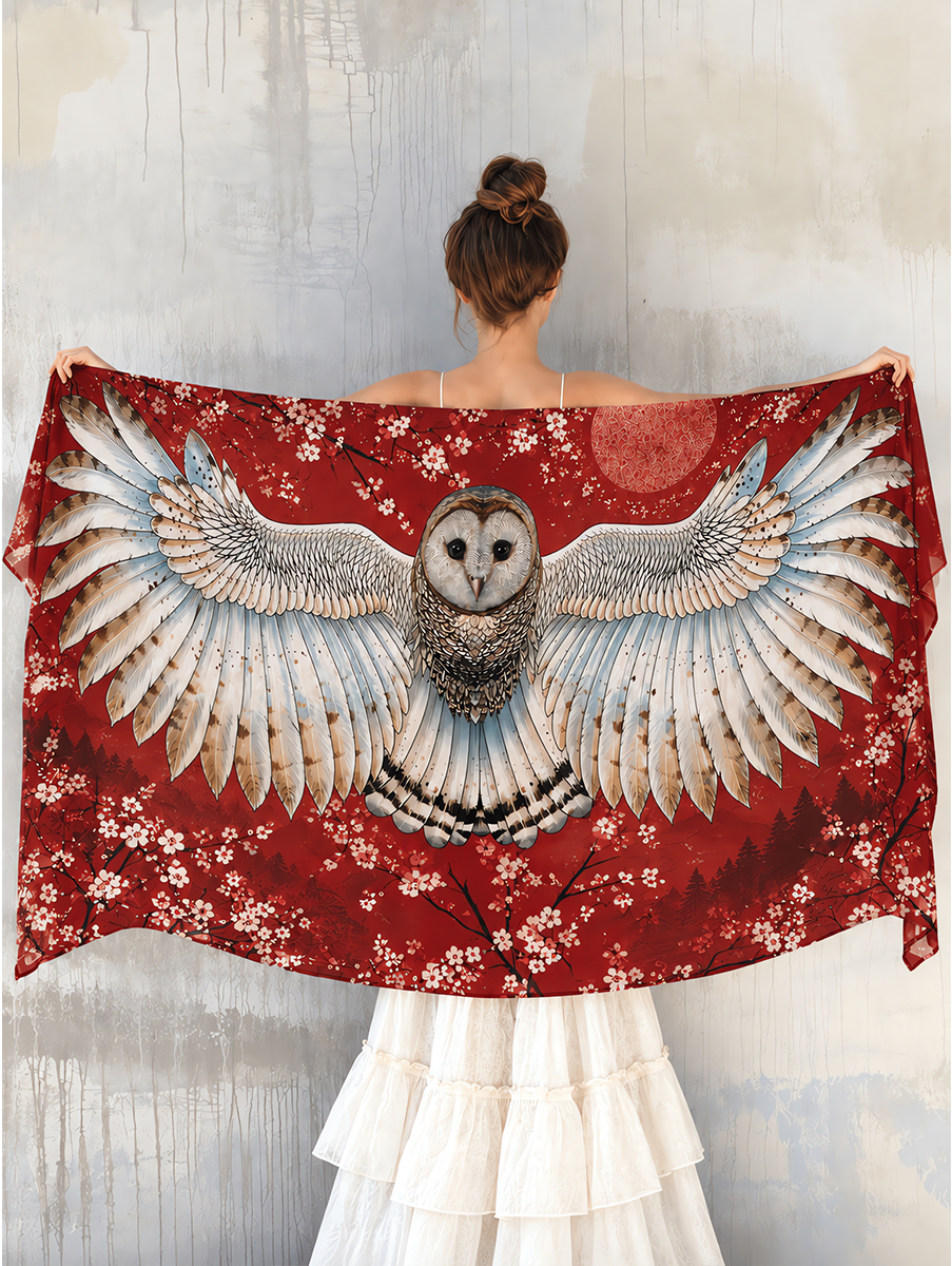 Mystical Moonlit Owl Wing Shawl