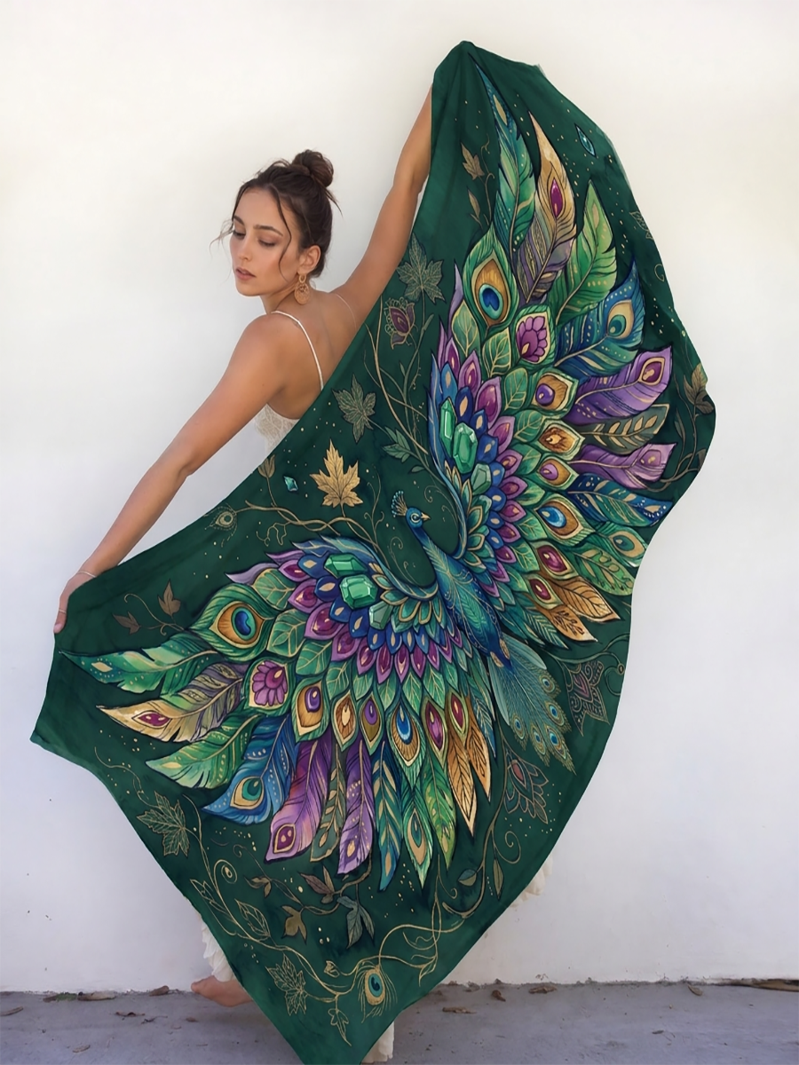 Enchanted Peacock Wing Shawl
