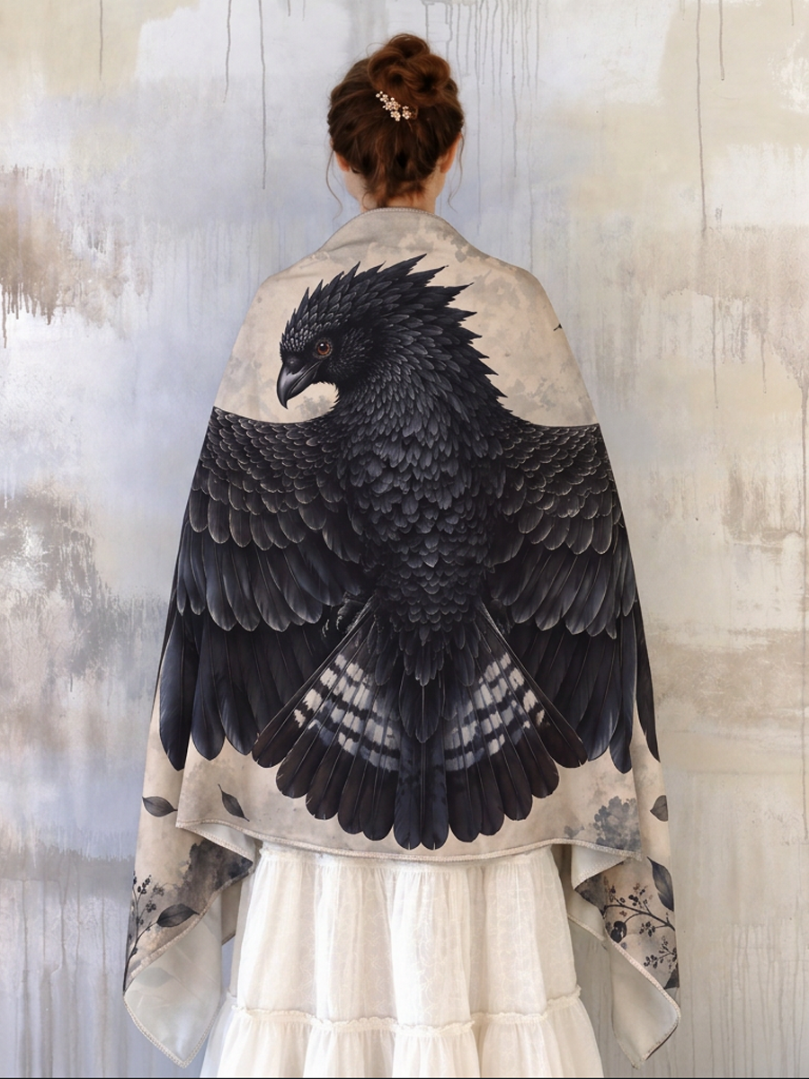 Mystic Raven Wing Shawl