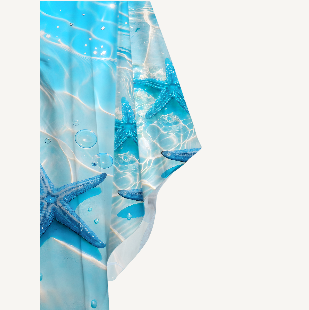Blue Starfish in Crystal Sea Kimono Sleeve Kaftan Dress