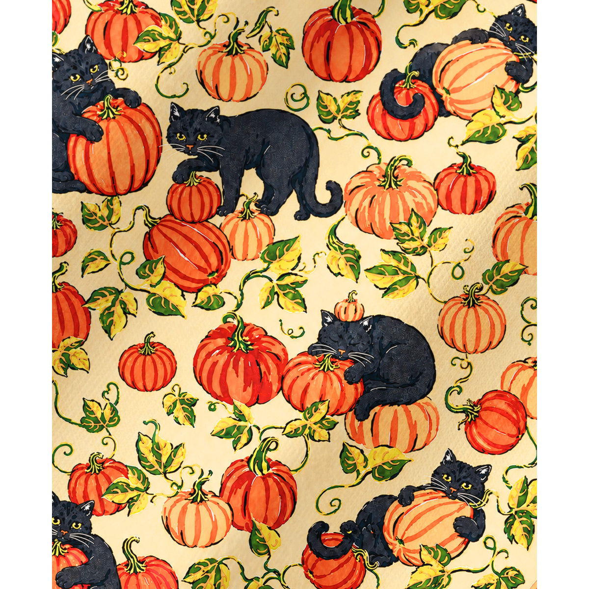 Black Cat & Pumpkin Patch Long Sleeves Pajama Sets