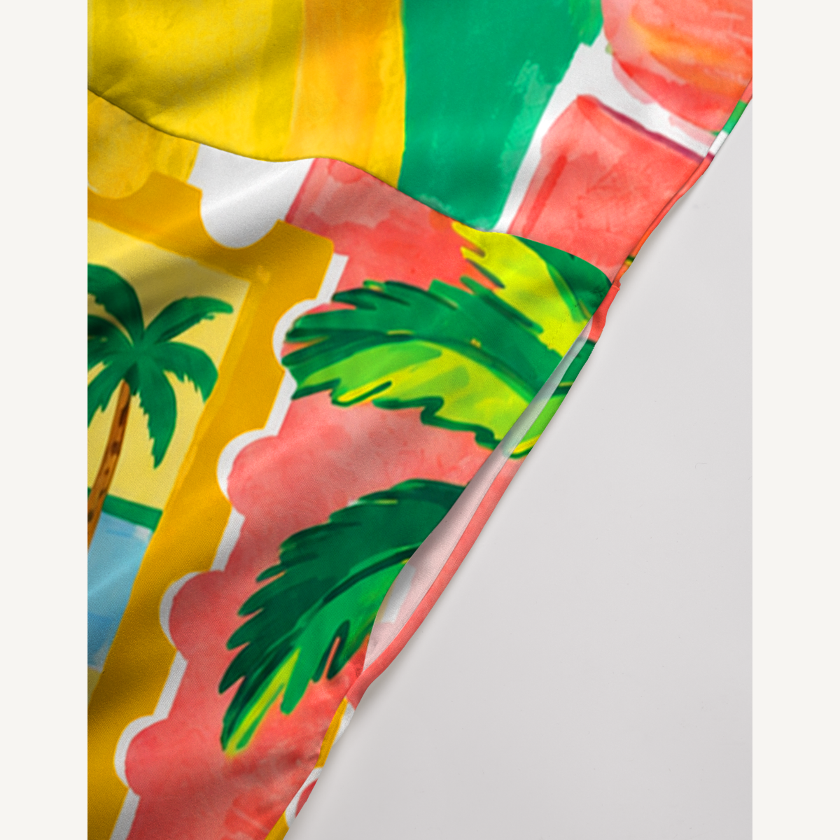 Tropical Floral & Palm Jumpsuit with Pockets for Women