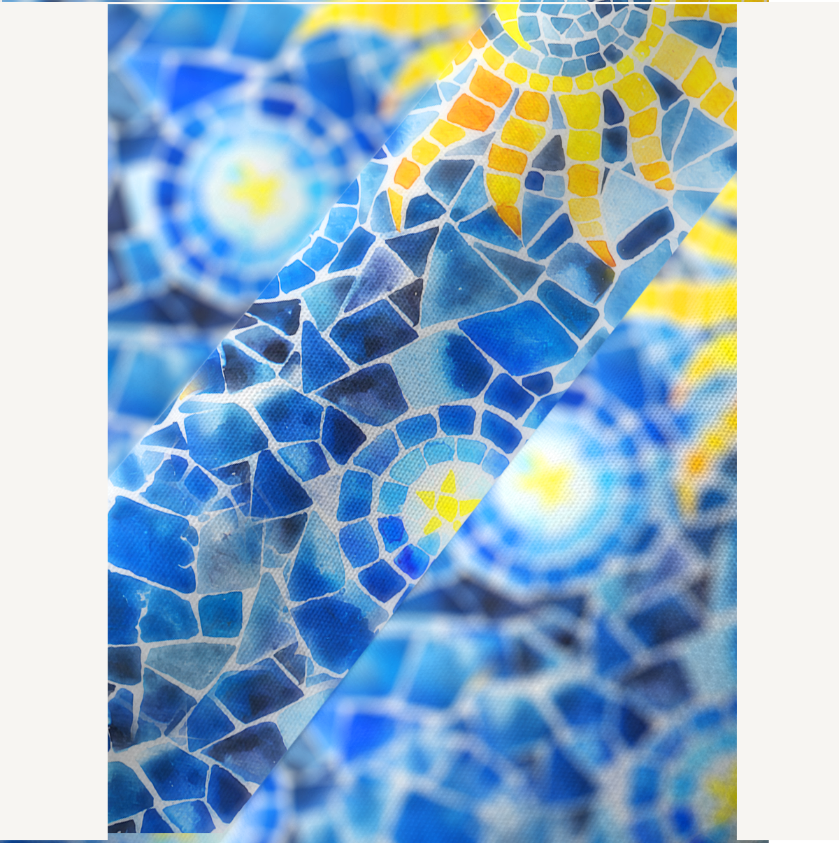 Mosaic Sun & Star Patter Kimono Sleeve Kaftan Dress