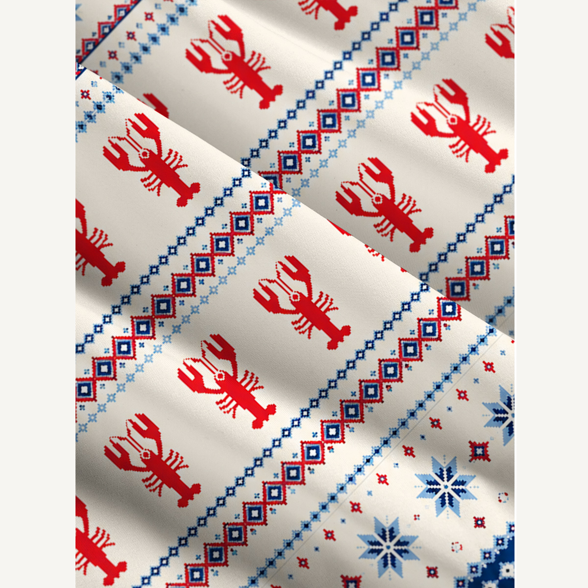 Lobster Fair Isle Print Strap Maxi Dress With Pockets