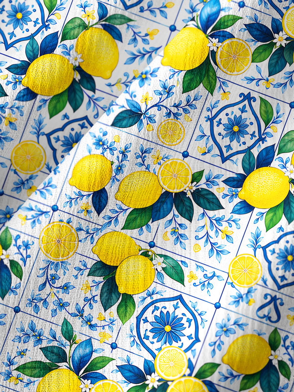 Mediterranean-style tiles with lemon patterns Summer Trousers