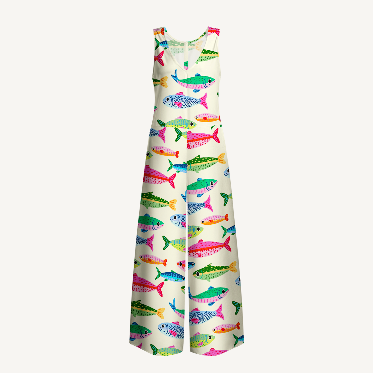 Bright Sardine Jumpsuit with Pockets for Women